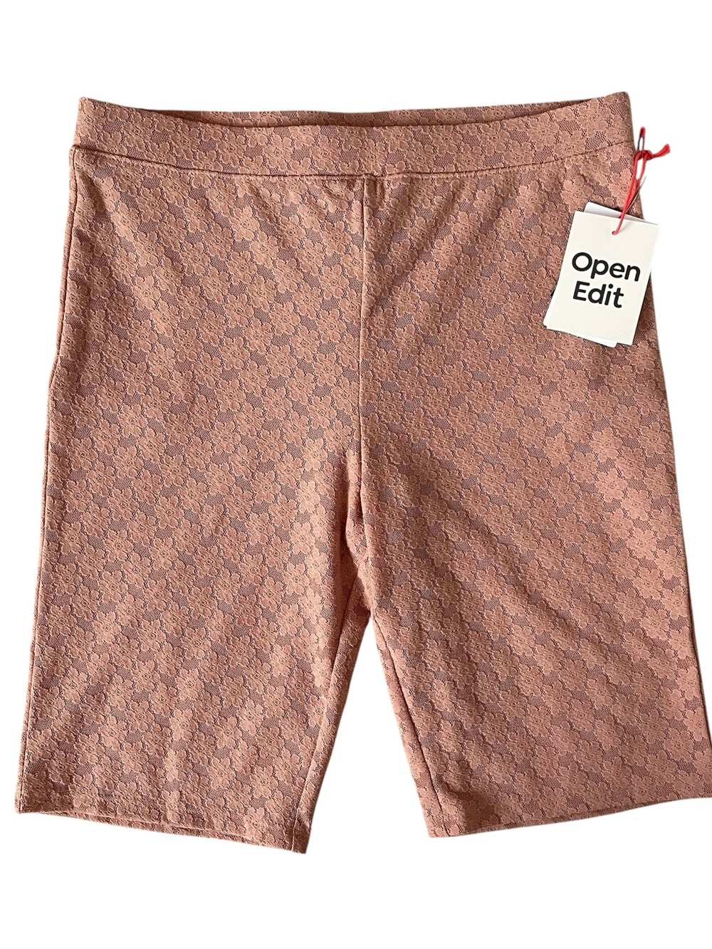 Open Edit Lace Biker Shorts in Tan Mocha NWT